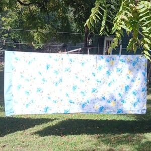 Vintage Springmaid full flat blue yellow sheet